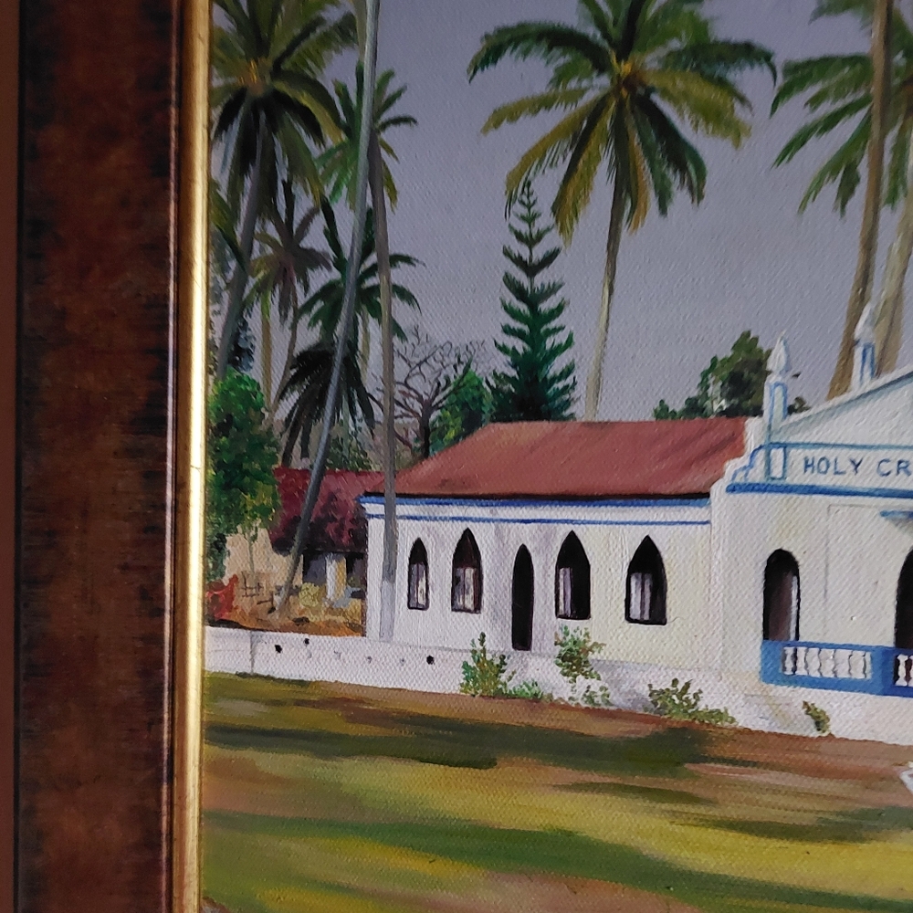 Oil painting framed 25 inches x 17 inches with frame